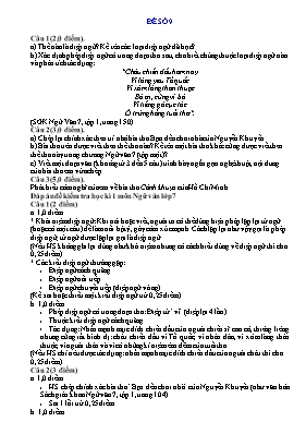 Đề kiểm tra học kì I Ngữ văn lớp 7 - Đề số 9